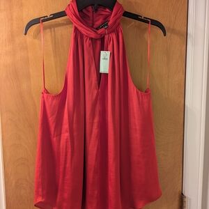 Elegant Red Halter Neck Top